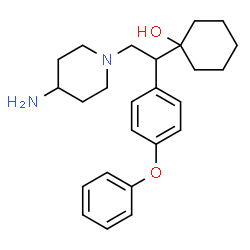 ChemSpider 2D Image | 1-[2-(4-Amino-1-piperidinyl)-1-(4-phenoxyphenyl)ethyl]cyclohexanol | C25H34N2O2