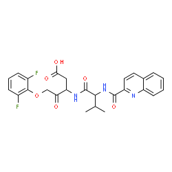 ChemSpider 2D Image | 5-(2,6-Difluorophenoxy)-4-oxo-3-{[N-(2-quinolinylcarbonyl)valyl]amino}pentanoic acid | C26H25F2N3O6