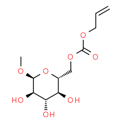 ChemSpider 2D Image | Methyl 6-O-[(allyloxy)carbonyl]-alpha-D-glucopyranoside | C11H18O8