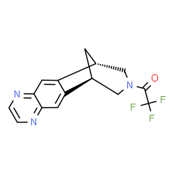 ChemSpider 2D Image | 2,2,2-Trifluoro-1-[(1R,12S)-5,8,14-triazatetracyclo[10.3.1.0~2,11~.0~4,9~]hexadeca-2,4,6,8,10-pentaen-14-yl]ethanone | C15H12F3N3O