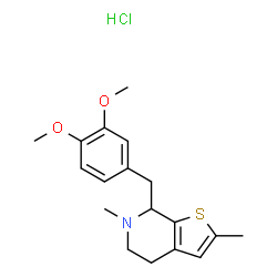 ChemSpider 2D Image | 7-(3,4-dimethoxybenzyl)-2,6-dimethyl-4,5,6,7-tetrahydrothieno[2,3-c]pyridin-6-ium chloride | C18H24ClNO2S