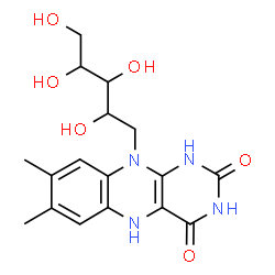 ChemSpider 2D Image | 1-Deoxy-1-(7,8-dimethyl-2,4-dioxo-1,3,4,5-tetrahydrobenzo[g]pteridin-10(2H)-yl)pentitol | C17H22N4O6