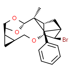 ChemSpider 2D Image | (1R,2R,3R,6S,8R,11R,12R,13S,15S)-2-Bromo-11-methoxy-12-methyl-15-phenyl-4,10-dioxatetracyclo[10.2.1.0~3,13~.0~6,8~]pentadecane | C21H27BrO3