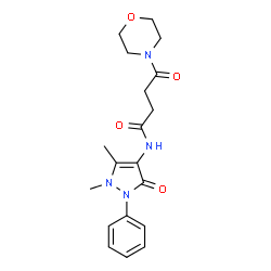 ChemSpider 2D Image | N-(1,5-Dimethyl-3-oxo-2-phenyl-2,3-dihydro-1H-pyrazol-4-yl)-4-(4-morpholinyl)-4-oxobutanamide | C19H24N4O4