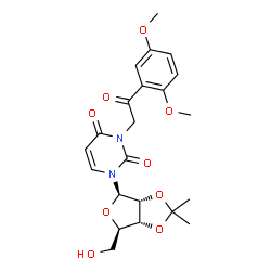 ChemSpider 2D Image | 3-[2-(2,5-Dimethoxyphenyl)-2-oxoethyl]-2',3'-O-isopropylideneuridine | C22H26N2O9