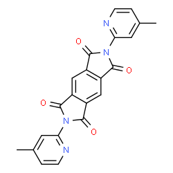 ChemSpider 2D Image | 2,6-Bis-(4-methyl-pyridin-2-yl)-pyrrolo[3,4-f]isoindole-1,3,5,7-tetraone | C22H14N4O4