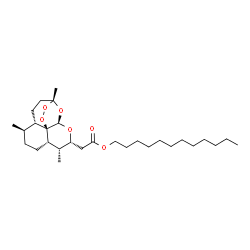 ChemSpider 2D Image | Dodecyl [(1R,4S,5R,8S,9R,10R,12R,13R)-1,5,9-trimethyl-11,14,15,16-tetraoxatetracyclo[10.3.1.0~4,13~.0~8,13~]hexadec-10-yl]acetate | C29H50O6