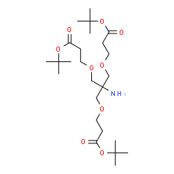 ChemSpider 2D Image | 2-Methyl-2-propanyl 3-[2-amino-3-{3-[(2-methyl-2-propanyl)oxy]-3-oxopropoxy}-2-({3-[(2-methyl-2-propanyl)oxy]-3-oxopropoxy}methyl)propoxy]propanoate | C25H47NO9