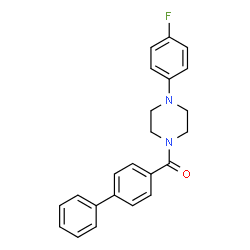 ChemSpider 2D Image | 4-Biphenylyl[4-(4-fluorophenyl)-1-piperazinyl]methanone | C23H21FN2O
