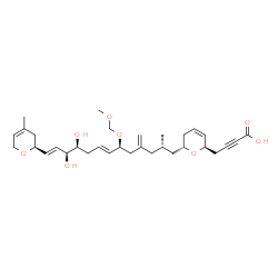 ChemSpider 2D Image | 4-[(2R,6R)-6-{(2S,6S,7E,10S,11S,12E)-10,11-Dihydroxy-6-(methoxymethoxy)-2-methyl-13-[(2S)-4-methyl-3,6-dihydro-2H-pyran-2-yl]-4-methylene-7,12-tridecadien-1-yl}-5,6-dihydro-2H-pyran-2-yl]-2-butynoic a
cid | C32H46O8