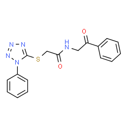 ChemSpider 2D Image | N-(2-Oxo-2-phenylethyl)-2-[(1-phenyl-1H-tetrazol-5-yl)sulfanyl]acetamide | C17H15N5O2S