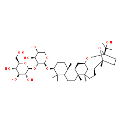 ChemSpider 2D Image | (3beta,5xi,12beta,13xi,20R,24S)-25-Hydroxy-12,24:20,24-diepoxydammaran-3-yl 2-O-beta-D-glucopyranosyl-beta-D-xylopyranoside | C41H68O13