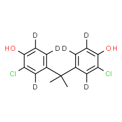 ChemSpider 2D Image | 4,4'-(2,2-Propanediyl)bis[2-chloro(~2~H_3_)phenol] | C15H8D6Cl2O2