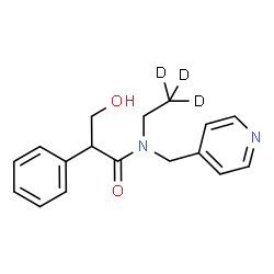 ChemSpider 2D Image | N-[(2,2,2-~2~H_3_)Ethyl]-3-hydroxy-2-phenyl-N-(4-pyridinylmethyl)propanamide | C17H17D3N2O2