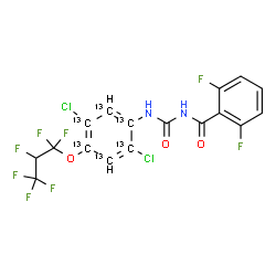 ChemSpider 2D Image | N-{[2,5-Dichloro-4-(1,1,2,3,3,3-hexafluoropropoxy)(~13~C_6_)phenyl]carbamoyl}-2,6-difluorobenzamide | C1113C6H8Cl2F8N2O3