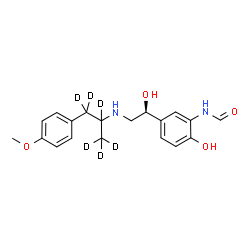 ChemSpider 2D Image | N-{2-Hydroxy-5-[(1S)-1-hydroxy-2-{[1-(4-methoxyphenyl)(~2~H_6_)-2-propanyl]amino}ethyl]phenyl}formamide | C19H18D6N2O4