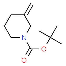 ChemSpider 2D Image | tert-Butyl-3-methylenpiperidin-1-carboxylat | C11H19NO2