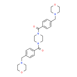 ChemSpider 2D Image | 1,4-Piperazinediylbis{[4-(4-morpholinylmethyl)phenyl]methanone} | C28H36N4O4