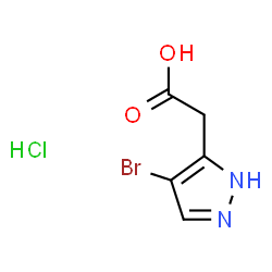 ChemSpider 2D Image | (4-Bromo-1H-pyrazol-5-yl)acetic acid hydrochloride (1:1) | C5H6BrClN2O2