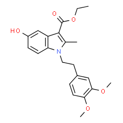 ChemSpider 2D Image | Ethyl 1-[2-(3,4-dimethoxyphenyl)ethyl]-5-hydroxy-2-methyl-1H-indole-3-carboxylate | C22H25NO5
