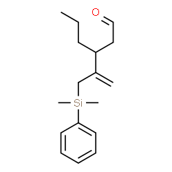 ChemSpider 2D Image | 3-{3-[Dimethyl(phenyl)silyl]-1-propen-2-yl}hexanal | C17H26OSi