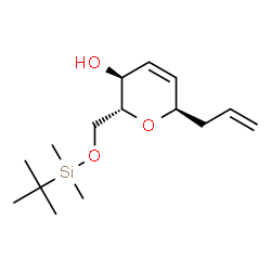 ChemSpider 2D Image | (1R)-1-Allyl-1,5-anhydro-2,3-dideoxy-6-O-[dimethyl(2-methyl-2-propanyl)silyl]-D-erythro-hex-2-enitol | C15H28O3Si