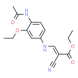 ChemSpider 2D Image | Ethyl (2E)-3-[(4-acetamido-3-ethoxyphenyl)amino]-2-cyanoacrylate | C16H19N3O4