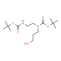 ChemSpider 2D Image | 2-Methyl-2-propanyl (3-hydroxypropyl)[2-({[(2-methyl-2-propanyl)oxy]carbonyl}amino)ethyl]carbamate | C15H30N2O5
