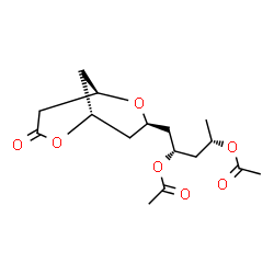 ChemSpider 2D Image | (2S,4S)-1-[(1R,3S,5S)-7-Oxo-2,6-dioxabicyclo[3.3.1]non-3-yl]-2,4-pentanediyl diacetate | C16H24O7