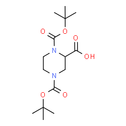 ChemSpider 2D Image | 1,4-Di-boc-piperazine-2-carboxylic acid | C15H26N2O6