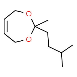 ChemSpider 2D Image | 4,7-Dihydro-2-isopentyl-2-methyl-1,3-dioxepin | C11H20O2