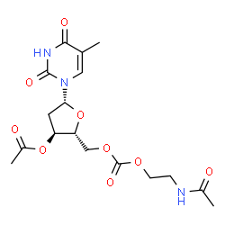 ChemSpider 2D Image | 5'-O-[(2-Acetamidoethoxy)carbonyl]-3'-O-acetylthymidine | C17H23N3O9
