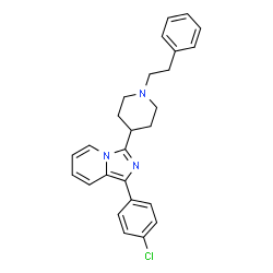 ChemSpider 2D Image | 1-(4-Chlorophenyl)-3-[1-(2-phenylethyl)-4-piperidinyl]imidazo[1,5-a]pyridine | C26H26ClN3