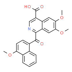 ChemSpider 2D Image | 6,7-Dimethoxy-1-(4-methoxy-1-naphthoyl)-4-isoquinolinecarboxylic acid | C24H19NO6