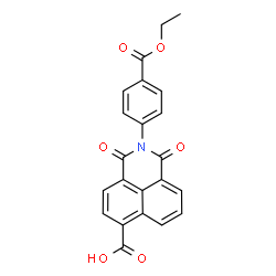 ChemSpider 2D Image | 2-[4-(Ethoxycarbonyl)phenyl]-1,3-dioxo-2,3-dihydro-1H-benzo[de]isoquinoline-6-carboxylic acid | C22H15NO6