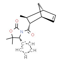 ChemSpider 2D Image | 1-[(4R)-5,5-Dimethyl-3-{[(1S,2R,3S,4R)-3-methylbicyclo[2.2.1]hept-5-en-2-yl]carbonyl}-2-oxo-1,3-oxazolidin-4-yl]-1,2,3,4,5-cyclopentanepentayl | C19H22NO3