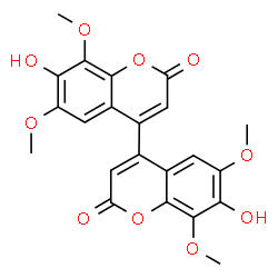 ChemSpider 2D Image | 7,7'-Dihydroxy-6,6',8,8'-tetramethoxy-2H,2'H-4,4'-bichromene-2,2'-dione | C22H18O10