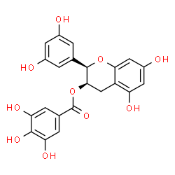 ChemSpider 2D Image | (2R,3R)-2-(3,5-Dihydroxyphenyl)-5,7-dihydroxy-3,4-dihydro-2H-chromen-3-yl 3,4,5-trihydroxybenzoate | C22H18O10
