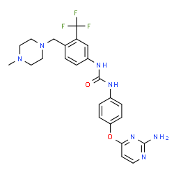ChemSpider 2D Image | 1-[4-(2-Azanylpyrimidin-4-Yl)oxyphenyl]-3-[4-[(4-Methylpiperazin-1-Yl)methyl]-3-(Trifluoromethyl)phenyl]urea | C24H26F3N7O2