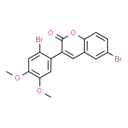 ChemSpider 2D Image | 6-Bromo-3-(2-bromo-4,5-dimethoxy-phenyl)-chromen-2-one | C17H12Br2O4