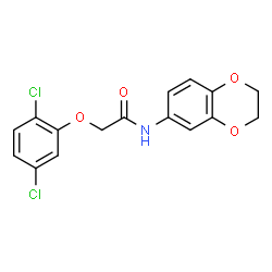 ChemSpider 2D Image | 2-(2,5-Dichlorophenoxy)-N-(2,3-dihydro-1,4-benzodioxin-6-yl)acetamide | C16H13Cl2NO4