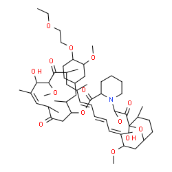 ChemSpider 2D Image | (16Z,24E,28E)-12-{1-[4-(2-Ethoxyethoxy)-3-methoxycyclohexyl]-2-propanyl}-1,18-dihydroxy-19,30-dimethoxy-15,17,21,23,29,35-hexamethyl-11,36-dioxa-4-azatricyclo[30.3.1.0~4,9~]hexatriaconta-16,24,26,28-t
etraene-2,3,10,14,20-pentone | C55H87NO14