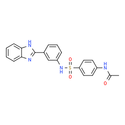 ChemSpider 2D Image | N-(4-{[3-(1H-Benzimidazol-2-yl)phenyl]sulfamoyl}phenyl)acetamide | C21H18N4O3S