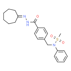 ChemSpider 2D Image | N-{4-[(2-Cycloheptylidenehydrazino)carbonyl]benzyl}-N-phenylmethanesulfonamide | C22H27N3O3S