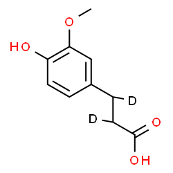 ChemSpider 2D Image | 3-(4-Hydroxy-3-methoxyphenyl)(2,3-~2~H_2_)propanoic acid | C10H10D2O4