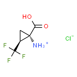 ChemSpider 2D Image | (1S,2S)-1-Carboxy-2-(trifluoromethyl)cyclopropanaminium chloride | C5H7ClF3NO2