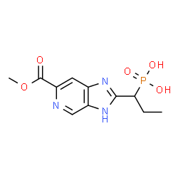 ChemSpider 2D Image | {1-[6-(Methoxycarbonyl)-3H-imidazo[4,5-c]pyridin-2-yl]propyl}phosphonic acid | C11H14N3O5P