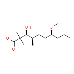 ChemSpider 2D Image | (3S,4R,7S)-3-Hydroxy-7-methoxy-2,2,4-trimethyldecanoic acid | C14H28O4