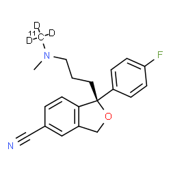 ChemSpider 2D Image | (1S)-1-(4-Fluorophenyl)-1-(3-{methyl[(~11~C,~2~H_3_)methyl]amino}propyl)-1,3-dihydro-2-benzofuran-5-carbonitrile | C1911CH18D3FN2O