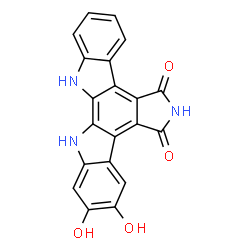 ChemSpider 2D Image | 2,3-Dihydroxy-12,13-dihydro-5H-indolo[2,3-a]pyrrolo[3,4-c]carbazole-5,7(6H)-dione | C20H11N3O4